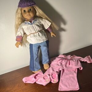 American Girl Doll Julie and her pajama set